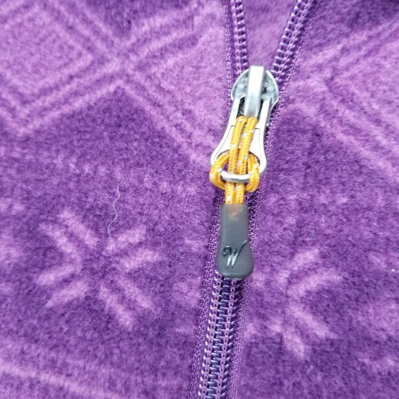 Woolrich Jacket Womens Small Purple Snowflake Full Zip Fleece Vest Gorpcore - Picture 3 of 10